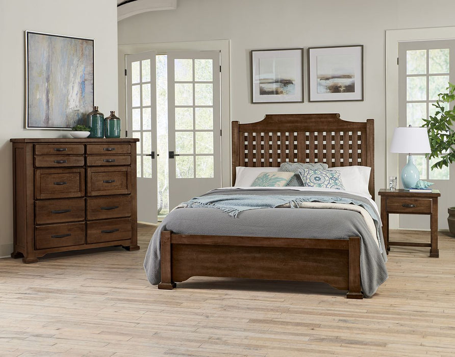 Vaughan-Bassett Joinery Plank King Poster Bed in Natural Oak 192