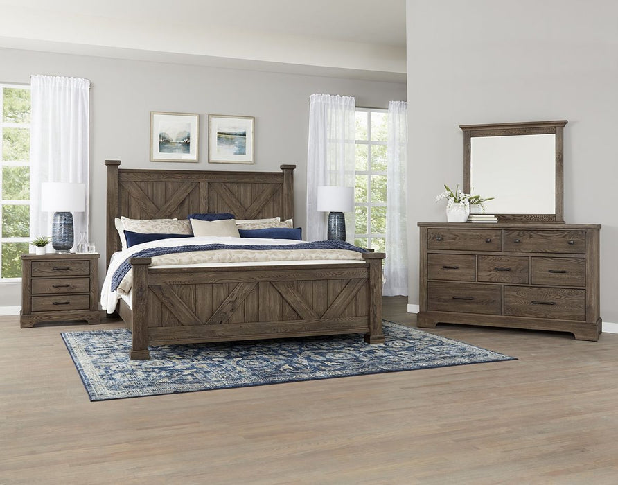 Vaughan Bassett Yosemite Cal King Panel Bed in Smoke