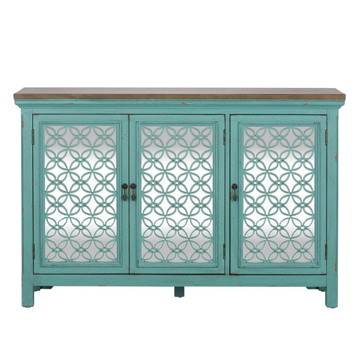 Liberty Furniture Kensington 3 Door Accent Cabinet in Turquoise image