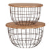 Liberty Furniture Akins Nesting Caged Accent Tables in Weathered Honey Finish w/ Pewter Base image