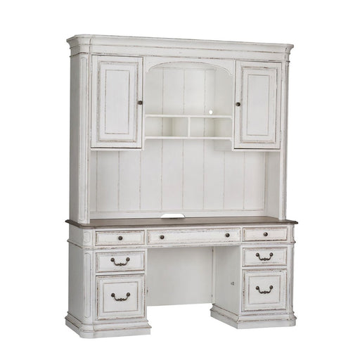 Liberty Magnolia Manor Credenza with Hutch in Antique White 244-HOJ-CHS image