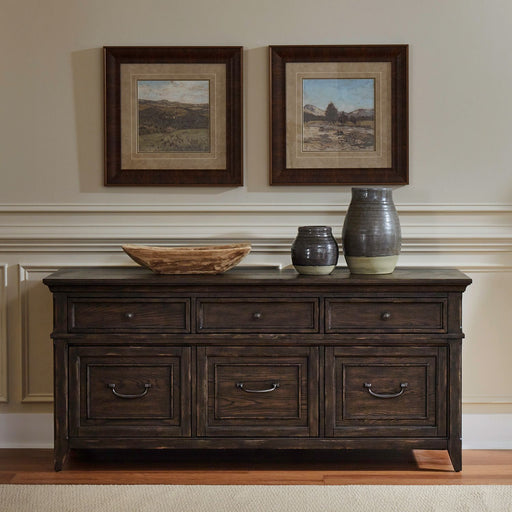 Liberty Furniture Paradise Valley Credenza in Saddle Brown image