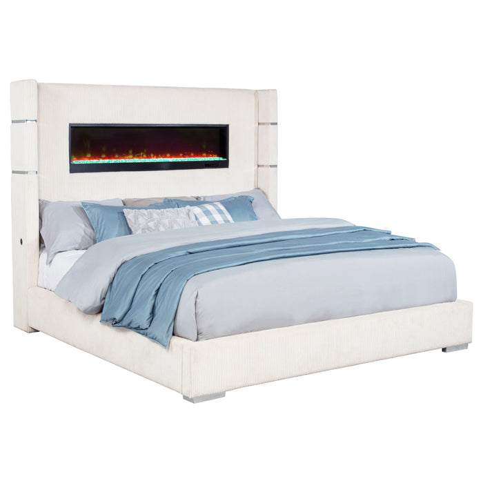 Tisdall Wingback Bed with Flame Visualizer