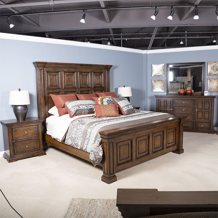 Liberty Furniture Big Valley King Panel Bed in Brownstone