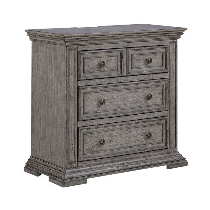 Liberty Furniture Big Valley Bedside Chest with Charging Station in Graystone image