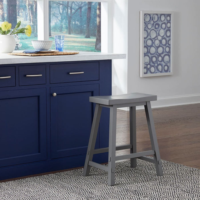 Liberty Furniture Creations II 24 Inch Sawhorse Barstool in Gray (Set of 2)