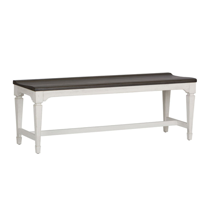 Allyson Park Wood Seat Bench in Wirebrushed White