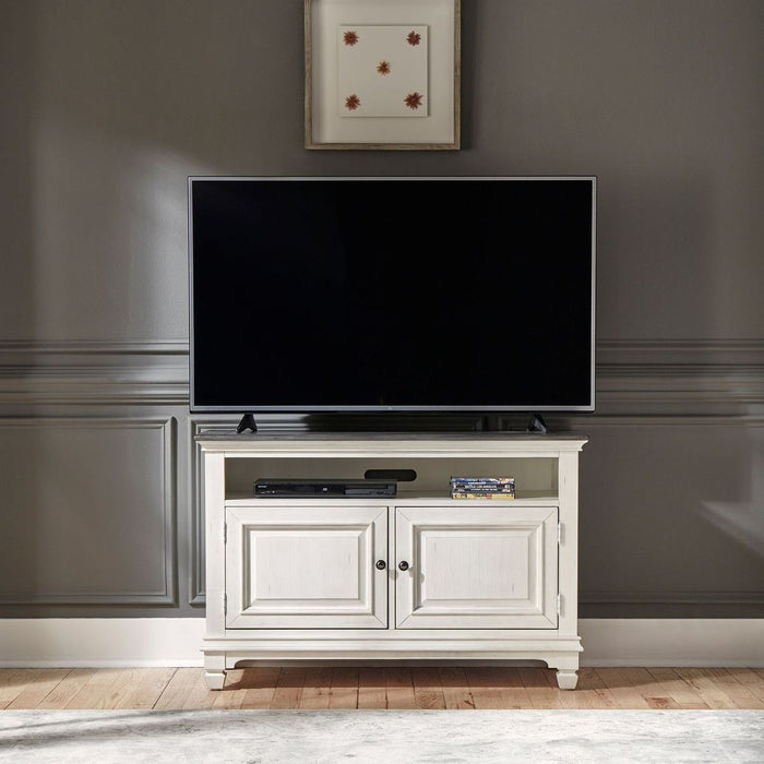 Liberty Furniture Allyson Park 46 Inch TV Console in Wirebrushed White