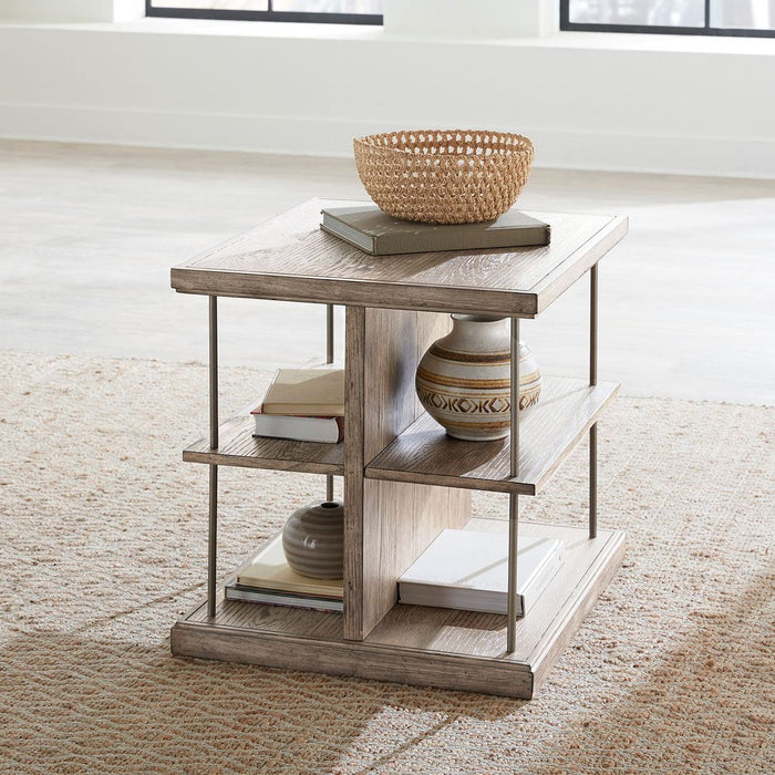 Liberty Furniture City Scape End Table in White Oak Veneers