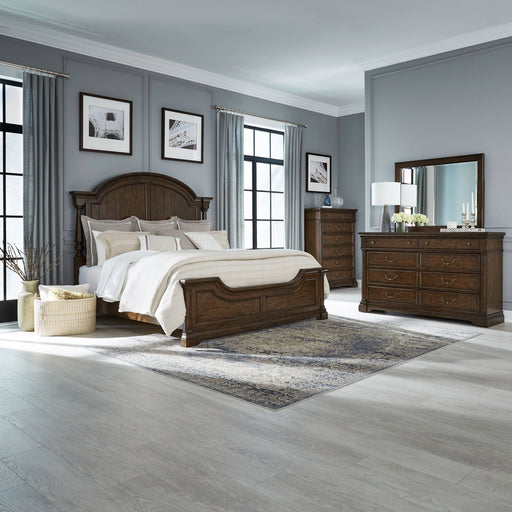Arden Road King Poster Bed, Dresser & Mirror, Chest image
