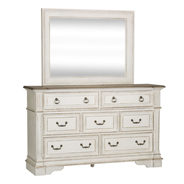 Abbey Park Queen Uph Sleigh Bed, Dresser & Mirror