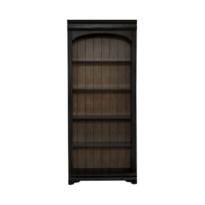 Liberty Furniture Meritage 2pc Bunching Bookcase in Aged Charcoal w/ Rub Thru/Caramel