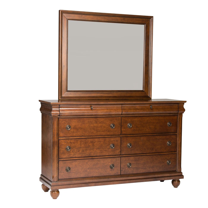 Rustic Traditions Landscape Mirror in Rustic Cherry