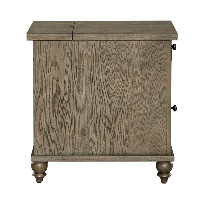 Liberty Furniture Americana Farmhouse Chair Side Table in Dusty Taupe