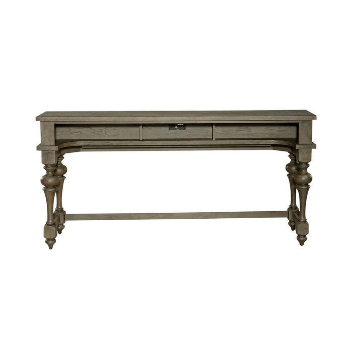 Liberty Furniture Americana Farmhouse Console Bar Table in Dusty Taupe