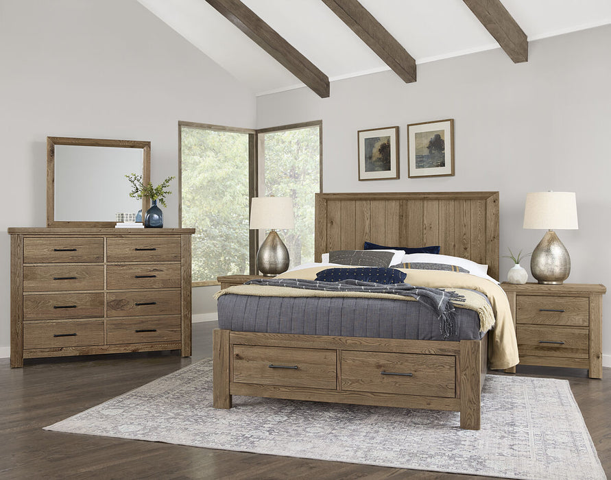 Vaughan Bassett Yellowstone King Panel Storage Bed in Chestnut Natural