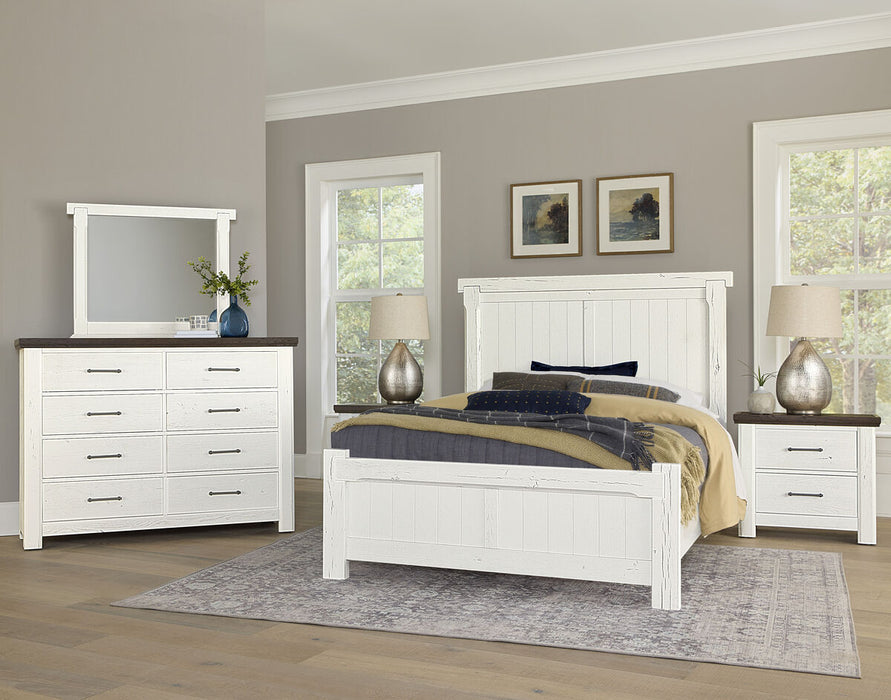 Vaughan Bassett Yellowstone California King American Dovetail Panel Bed in White & Buckskin
