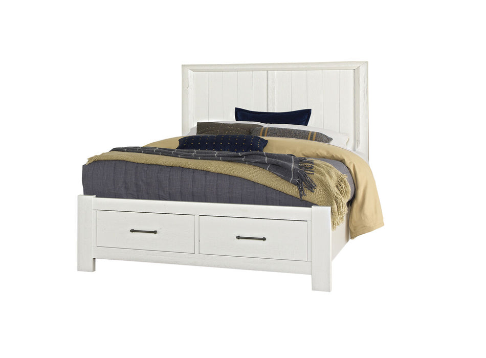 Vaughan Bassett Yellowstone Queen Panel Storage Bed in White & Buckskin image