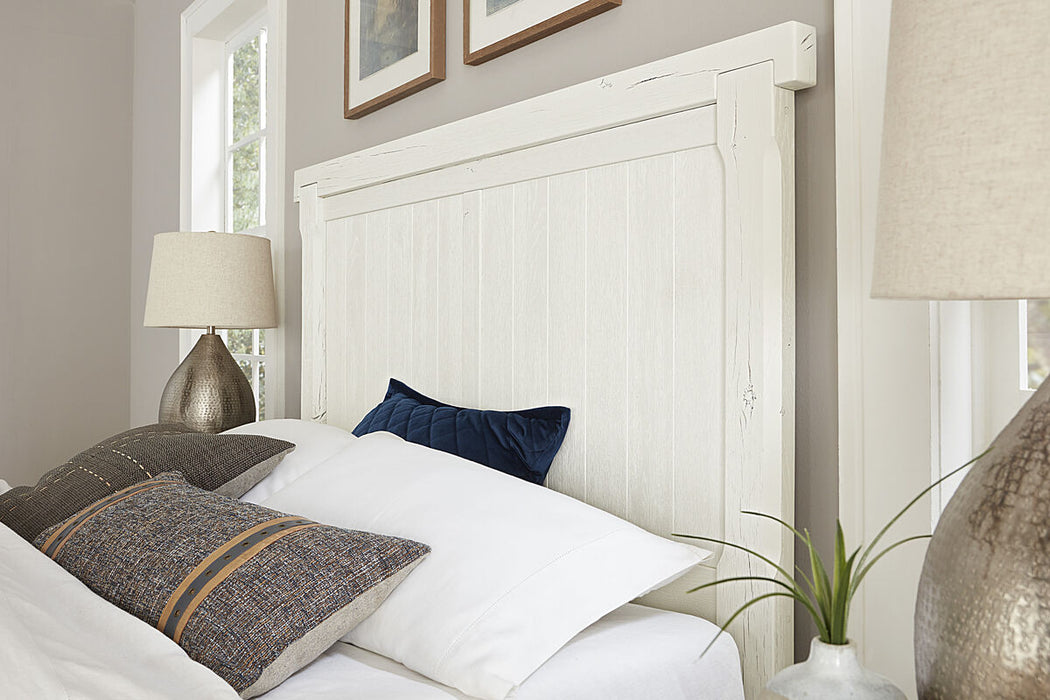 Vaughan Bassett Yellowstone Queen American Dovetail Panel Bed in White & Buckskin