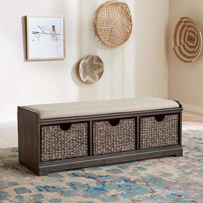 Liberty Furniture Mill Creek Wall Bench in Peppercorn