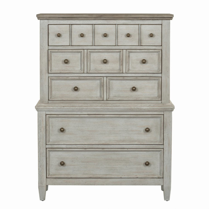 Heartland King Panel Bed, Dresser & Mirror, Chest, Night Stand
