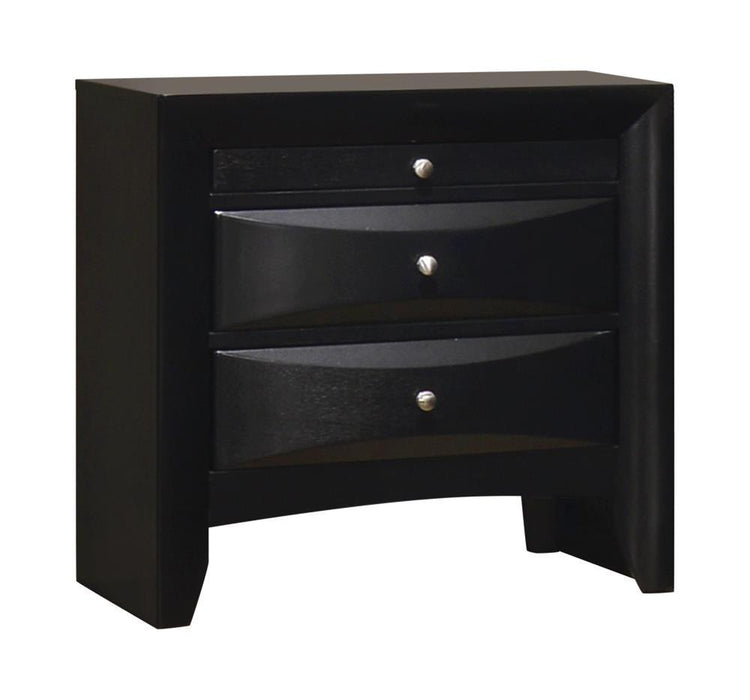 Briana Black Two Drawer Nightstand With Tray