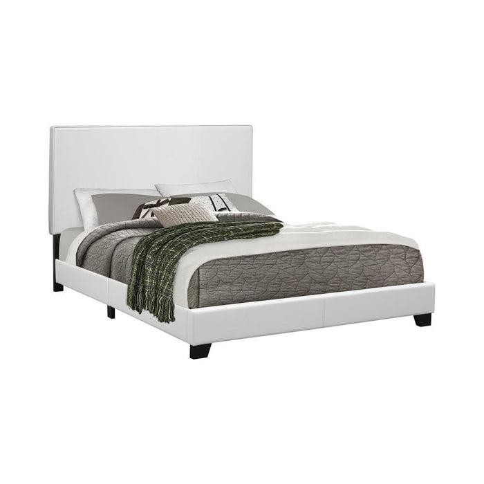 Mauve Upholstered Platform White Full Bed