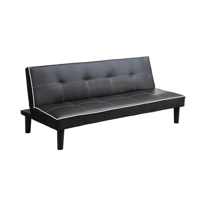 G550044 Contemporary Black Faux Leather Sofa Bed