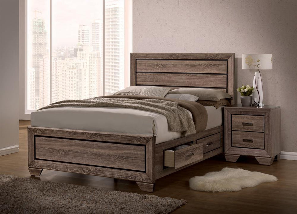 Kauffman Transitional Washed Taupe California King Bed