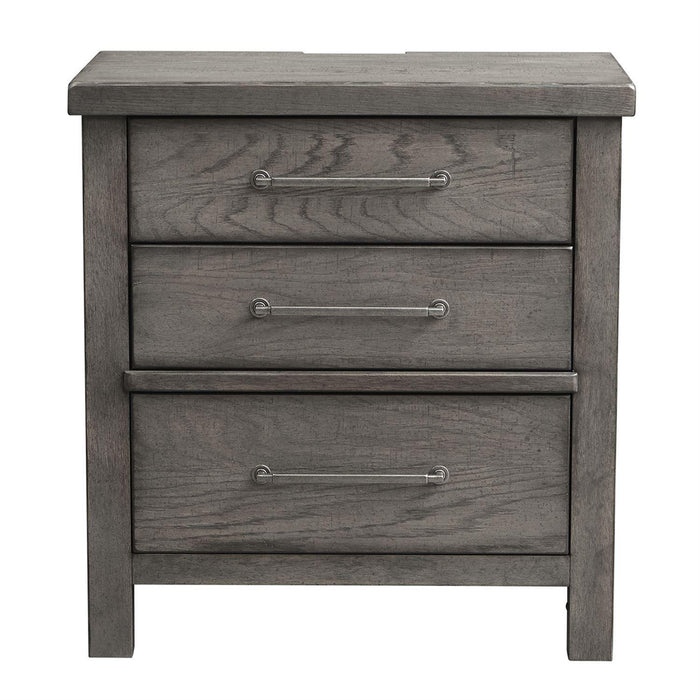 Liberty Furniture Modern Farmhouse Nightstand in Dusty Charcoal