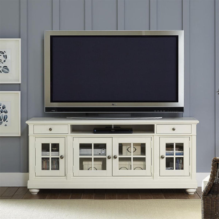 Liberty Harbor View 74" Entertainment TV Stand in Linen