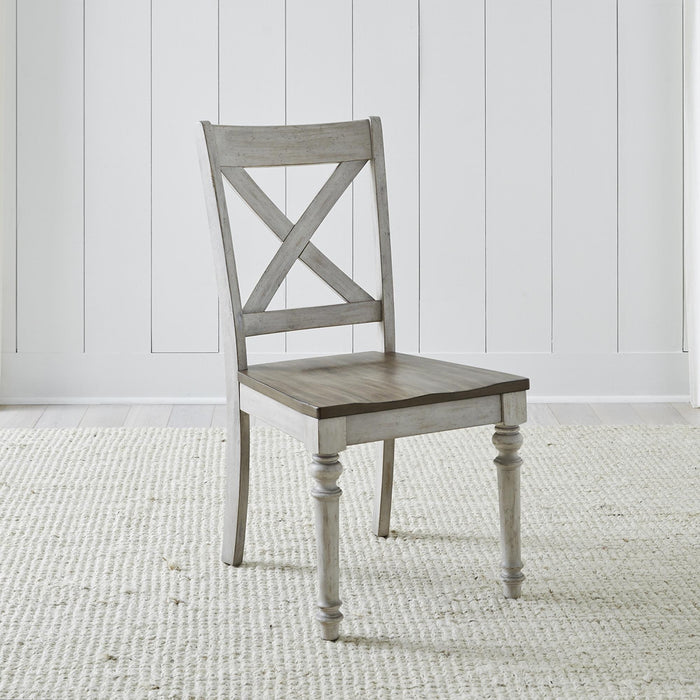 Cottage Lane X Back Wood Seat Side Chair (RTA) image