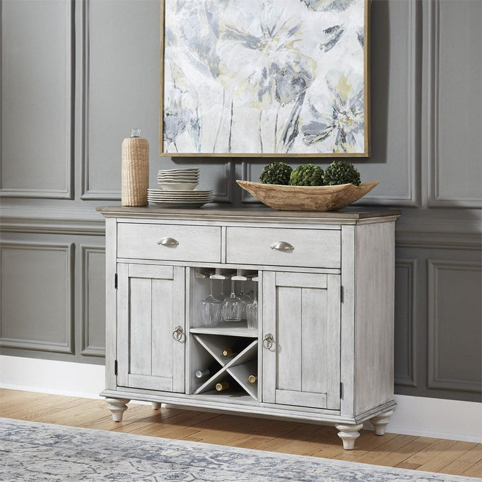 Liberty Furniture Ocean Isle Buffet in Antique White with Weathered Pine image