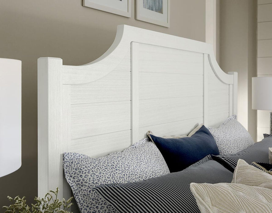 Vaughan-Bassett Maple Road King Scalloped Bed in Soft White