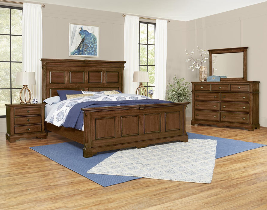 Vaughan-Bassett Heritage King Mansion Bed in Amish Cherry