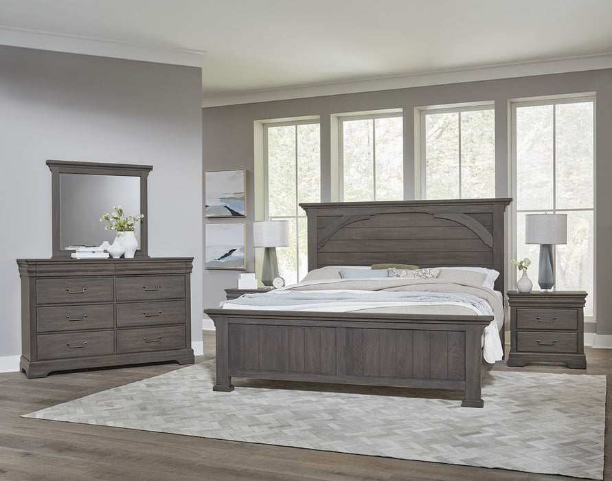 Vaughan Bassett Vista King Mansion Bed in Grey Oak