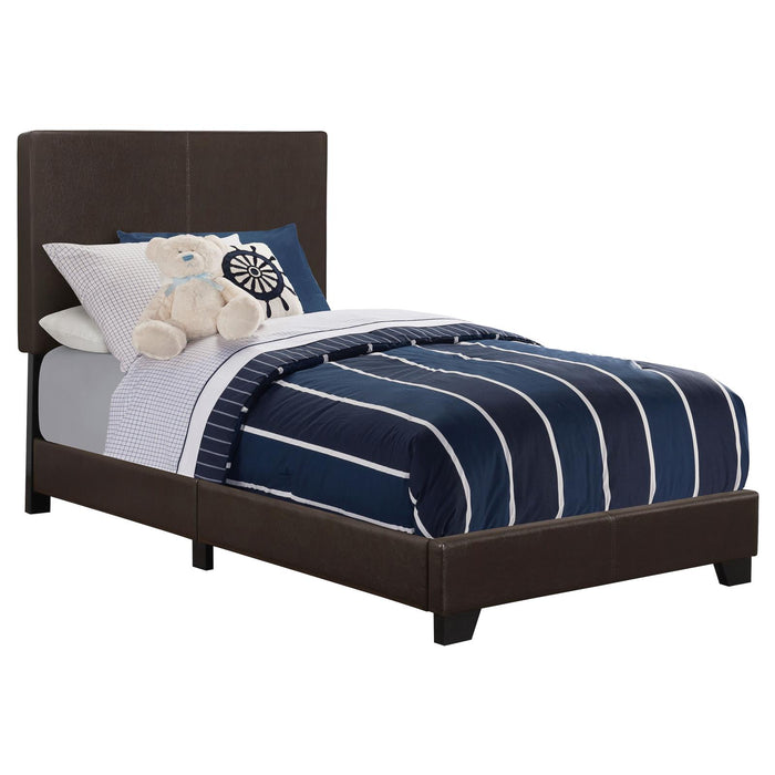 Dorian Brown Faux Leather Upholstered Twin Bed image