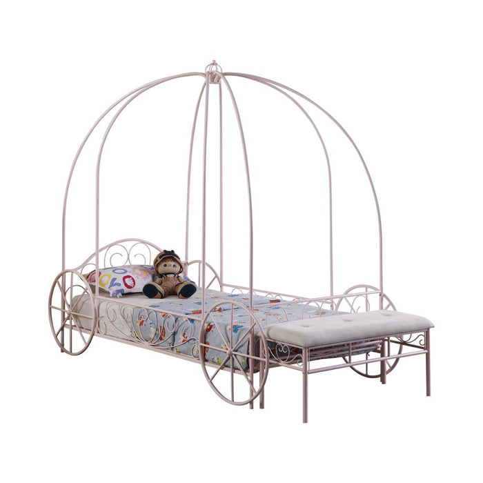 Massi Pink Twin Canopy Bed image