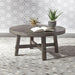 Liberty Furniture Modern Farmhouse Splay Leg Round Cocktail Table in Dusty Charcoal image