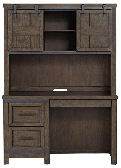 Liberty Furniture Thornwood Hills Student Desk with Hutch in Rock Beaten Gray image