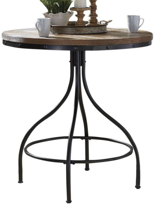Liberty Furniture Vintage Dining Series Pub Table in Weathered Gray with Black Metal image