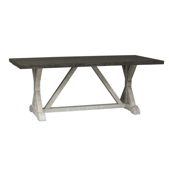 Liberty Furniture Willowrun Trestle Dining Table in Rustic White image