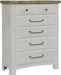 Vaughn-Bassett Sawmill 5 Drawer Chest in Alabaster Two Tone image