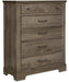 Vaughan-Bassett Cool Rustic 5 Drawer Chest in Stone Grey image